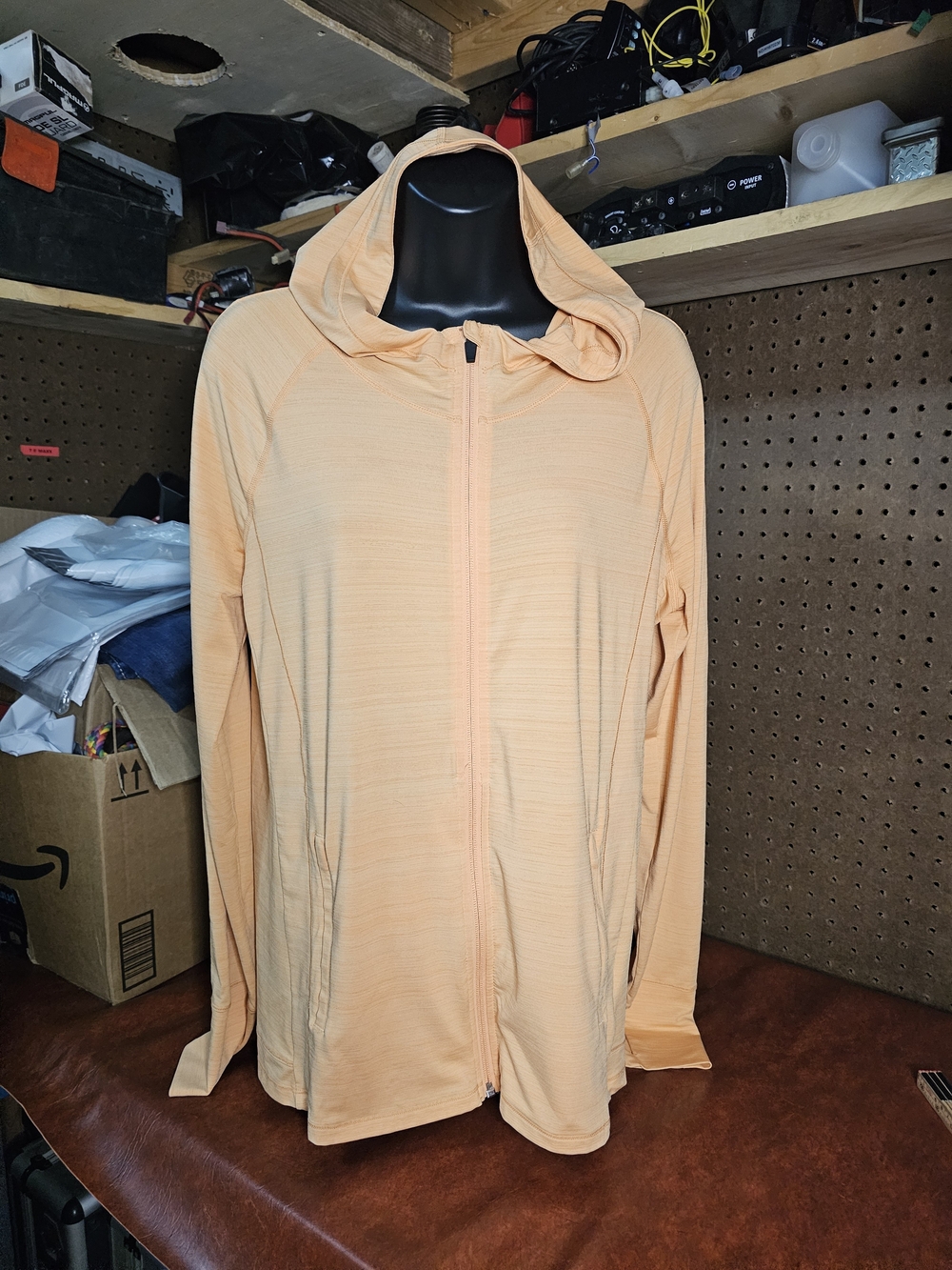 Athleta Pacifica Illume Hooded Full Zip Relaxed Light Orange Jacket Size M